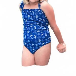 NEW JESS LEA girl's sailing away swimsuit in blue